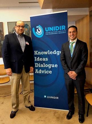 En la foto: Sr. Manuel Martínez, Director de Investigación de UNIDIR y Alvaro Alpízar, Presidente de la Junta Directiva de WBO