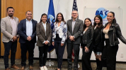 From left to right: Henry Ramírez, Commercial Manager at Voll Code; Byron Ardón, General Manager at CODECOMINTER; Natalia Samayoa, Trade Counselor of the Consulate General of Guatemala in Miami; Suzanne Lemaitre, Executive Director of WBO; Luis Renella, Director of Operations at WBO; Elsi Bremer, Business Manager of SG Consultores; Grecia Ramírez, Coordinator of the Integrated Export Services Commission of AGEXPORT; and Mariana Ceilia Faria, Country Manager of Southcross Logistics.