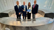 Photo: From left to right: Erik Moncayo, WBO International President; Carlos Ochoa, CBP representative; Suzanne Lemaitre, WBO Executive Director; and Fermín Cuza, past International President and WBO Honorary Member. Meeting in Washington, D.C. on the occasion of Carlos Ochoa’s retirement, BASC’s long-standing point of contact with CBP.