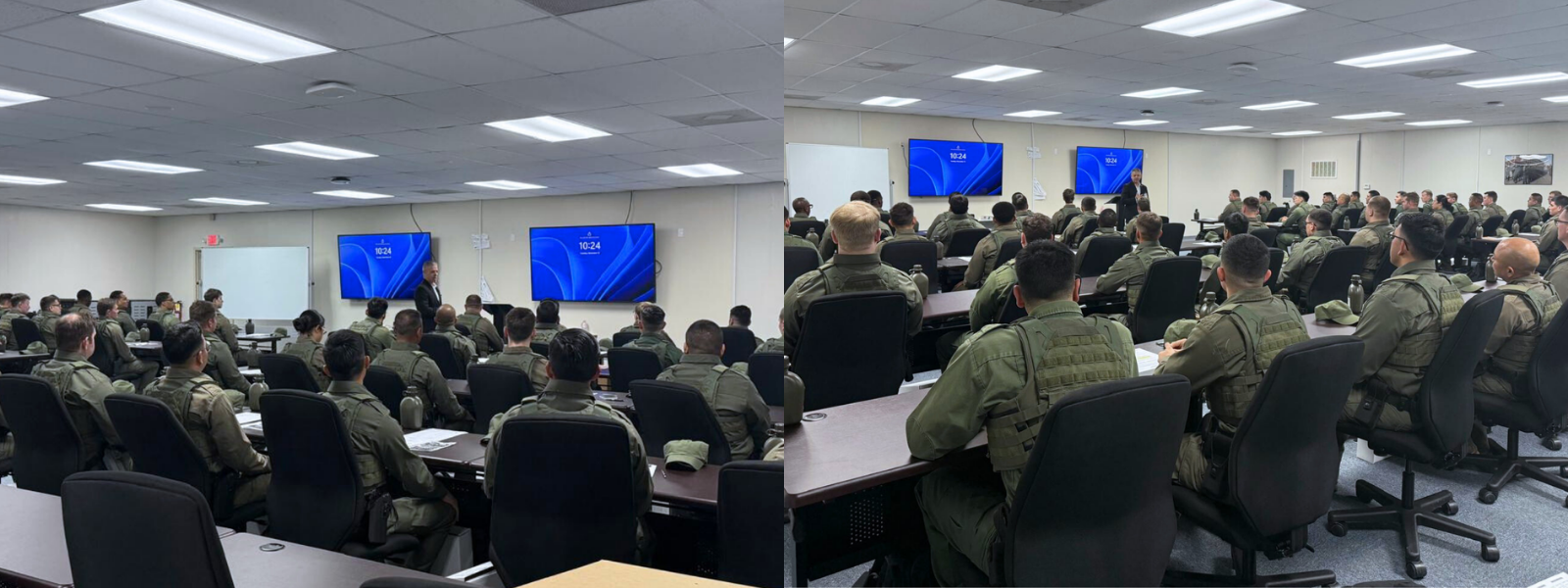 Erik Moncayo during his presentation as Class Mentor for the U.S. Border Patrol Basic Academy.