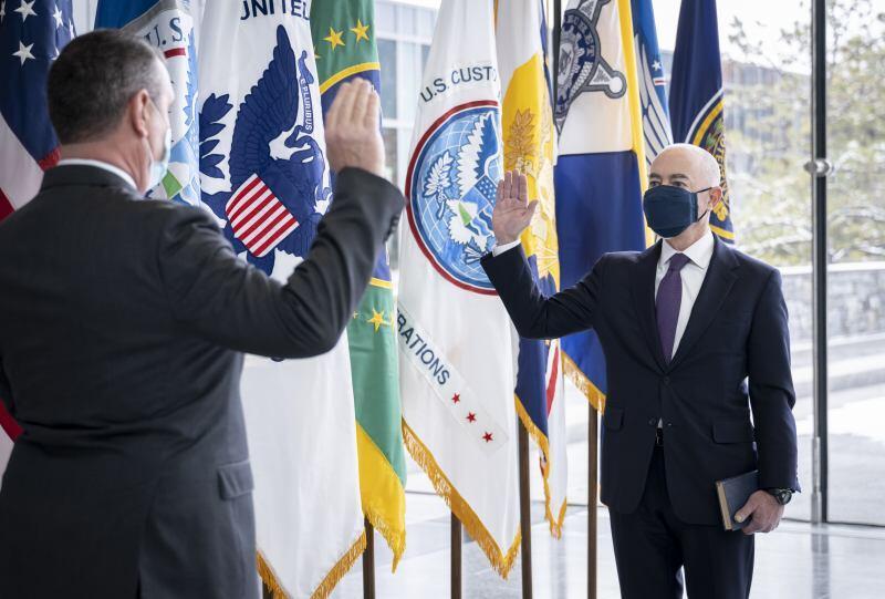 Today, Alejandro Mayorkas was officially sworn in as the seventh Secretary of Homeland Security. Secretary Mayorkas took the oath this afternoon after the Senate voted to confirm him. As Secretary of Homeland Security, Mayorkas now leads the third largest federal department in the United States. (DHS Photo by Benjamin Applebaum/Released)