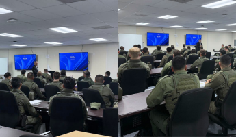 Erik Moncayo during his presentation as Class Mentor for the U.S. Border Patrol Basic Academy.